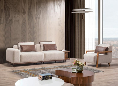 Beige living room seating set designer sofa set 2+1 seater luxury sofas